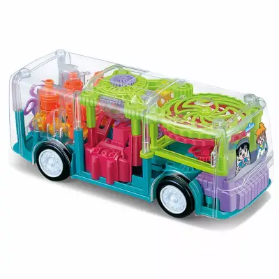 Transparent Shell Gear Light Bus For Kids